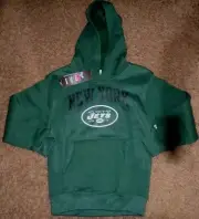 BOYS MEDIUM (5/6) NFL NEW YORK JETS PULLOVER HOODIE SWEATSHIRT REEBOK RETRO NWT