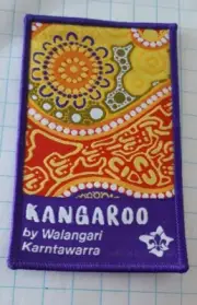 Aboriginal design Kangaroo by Walangari Karnataka Scouts Australia Badge Patch