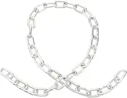 Mipcase 1Set Sturdy Bike Lock Chain Durable Theft Door Chain for Home Bicycles Motorcycles and Store Security Silver Finish