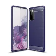 MCC Slim Samsung Galaxy S20 FE Fan Edition Carbon Fibre Soft Case Cover [Dark Blue]