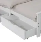 2 x Wooden Bed Frame Storage Trundle Drawers-White