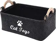 Cat Toy Box, Cat Toy Storage Basket with Handles, Collapsible Pet Supplies Storage Basket, Suitable for Storage of Cat Toys, Cat Accessories