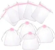 HOMOCONO 100pcs Drawstring present Bags Mesh Pouches for Parties Baptisms Jewelry Candy and Versatile Favor Bags