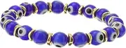 [RORPOIR] Bracelet Blue Bracelet Womens Bracelet for Women Bracelet for Charms Glass Bead Bracelets Retro Wrist Chain Beaded Evil Eye Bracelet Vintage Amulet Devil Eye Blue Alloy