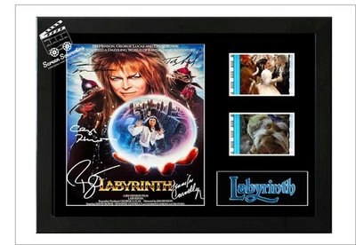 Labyrinth David Bowie Film Cell Display Cast signed Amazing With COA