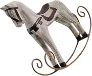 HONMEET Vintage Rocking Horse Figurine Retro Collectible Horse Statue for Unique Home Decor