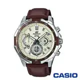 在飛比找遠傳friDay購物優惠-CASIO卡西歐 商務文青皮革男腕錶-白x47mm EFR-