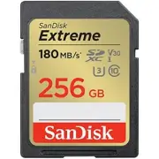 SanDisk Extreme SDXC Memory Card - 256GB Class 10 - V30 - U3 - UHS-I - Read up
