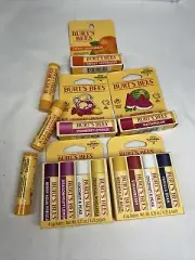 (14) Burt's Bees Beeswax Lip Balm Coconut Berry Lemon Tropical Watermelon Drago