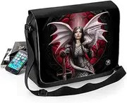 [Wild Star Hearts] Valour Messenger Bag Gothic Occult Shoulder Bag Dark Fantasy Art by Anne Stokes, Black