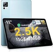 DOOG T30 Pro 11 inch Tablet, 15GB+256GB ROM/2TB TF, 2.5K Android 13 Tablet, 4G Tablet with Sim Card Slot, 8580mAh, 2.4G/5G WiFi & Bluetooth 5.2, 20MP+8MP, Widevine L1, TÜV Certified, （Blue）