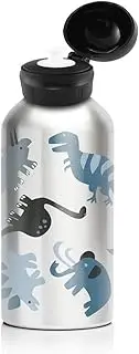 My Family Stainless Steel Kids Drink Bottle - BPA Free, Non-Toxic, Eco-Friendly, Reusable Water Bottle for Toddlers & Preschoolers (400ml) - T Rex Dino
