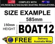 2x BOAT Rego Stickers 150mm High Registration Letters Numbers set Marine Quality