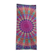 Oriental Purplish Yellow Mandala Beach Towels
