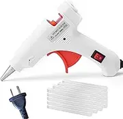 VIsuIvit Hot Glue Gun, Mini Glue Gun and Sticks Set with 40pcs Glue Sticks High Temp Glue Gun for School Crafts DIY Arts Quick Home Repairs, 20W (White, Transparent glue stick)