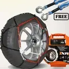 Car Tyre Snow Chains Anti Skid N70 14" 15" 16" 17" Mud Steel Chains + Tow Rope