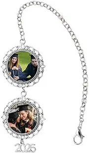 [Tofwaol] Personalized Graduation Tassel Photo Charm Custom Memorial Graduation Cap Tassel, Small, Metal, No Gemstone
