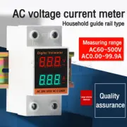 AC60-500V 0.00-99.9A Din Rail LCD Digital AC Voltmeter Ammeter Electricity Meter