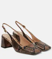 [Gianvito Rossi] Gianvito Rossi Borneo leather slingback pumps AU 10 brown