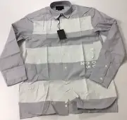 Diesel Men Splendyd Striped Button Up Shirt $195 Blue White Size 48
