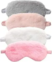 4Pcs Plush eyes Mask Sleeping Satin Eye covers, Plush Soft Sleeping Blindfold Eye Cover, Soft satin Sleep Furry eyes Cover