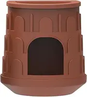 Reptile Hide Cave - Gecko Reptile House Hiding Cave, Enclosure Terrarium Habitat Decor | Removable Habitat Decoration with Top Food Water Basin Aquarium Tank Accessories for Tree Frogs, Green Iguanas