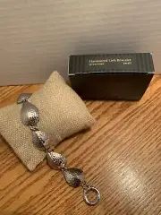 Beautiful Avon Vintage Silver Tone Hammered Link Bracelet