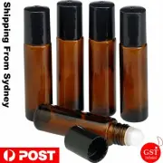 25 X 10ml Amber THICK Glass Roller Bottles Big Glass Roll on Ball Essential Oils