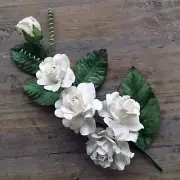 Marion Smith, Flowers, Paper Flowers, Inkable, Rose Vine, White, Sprig of Roses