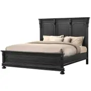 BT Boston Solid Timber Bed - Aged Black