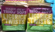 2 Bags Trader Joe's Trio Of Soft Licorice Twists Raspberry, Mango , Green Apple