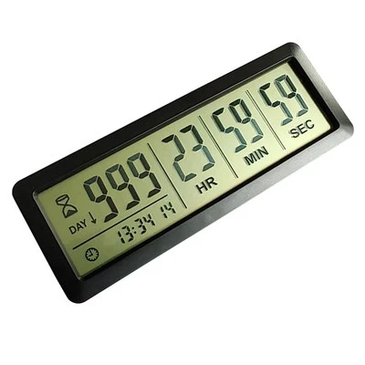 Digital Countdown Days Timer - Black Upgraded Big 999 Days Count Down Clock w...
