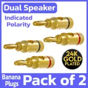 2 Pack Banana Plugs Speaker Connectors Open Screw Home Theater Wire Connector