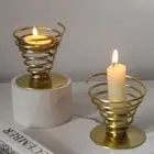Gold Spiral Candlestick Geometric SpiralS Holder Metal Candle Holder Bedroom