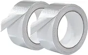 2 Roll Tape Premium Aluminum Foil Tape, Silver Adhesive Tape, Heat Shield Pipe Insulation Tape, Aluminum Repair Air Duct Tape,Heat Resistant Fibreglass Exhaust Duct Tape, for Sealing Dryer Vent