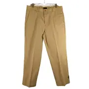 Dockers Khakis pants mens 36x30 cream ivory no wrinkle twill relaxed fit flat