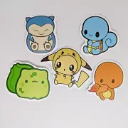 Pokemon Kawaii Chibi Waterproof Stickers The Kanto Starter Set (5 Stickers)