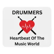 8.7" x 7.1" Drummer Heartbeat Mouse Pad, Computer Desk Mouse Pad, Drummer Gift
