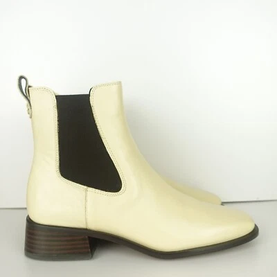 Sam Edelman Thelma Leather Bootie Eggshell White 8M- 0238