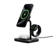 Cygnett ChargeBase Qi2 3 in 1 Magnetic 15W Wireless Charging Stand (Black)