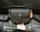 NEW Coach Amelia Small Saddle Bag in Signature Denim Black/Silver CQ187