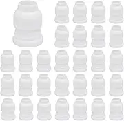 PHITUODA 30 Pcs Piping Bag Couplers Plastic Standard Couplers Cake Decorating Coupler Small Pipe Tip Coupler for Frosting Icing Nozzles Cake Baking Tools Accessories