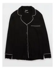 [Aerie] Real Soft Pajama Shirt in True Black