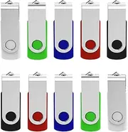 16GB Flash Drive 10 Pack USB Flash Drive 16 gb KEXIN Thumb Drive Memory Stick Zip Drive USB 2.0, 5 Colors (Black, Blue, Green, White, Red)