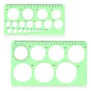 2 Pcs Circle Template for Drawing Ruler Quilling Tool Round Hole Ruler Tool M...