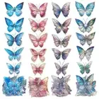 1X(Holographic Butterfly Stickers Bulk - 160Pcs Crystal Glitter Transparent3898