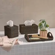 Rattan Black Wash Tissue Box Cover Range [HABBRTBCRS22C]