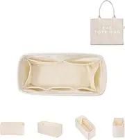DGAZ Silk Purse Organizer Insert Fits Marc Jabos The Tote Bag，Silky Smooth Bag Organizer，Luxury Handbag & Tote Shaper(Tote bag Small,Craie)