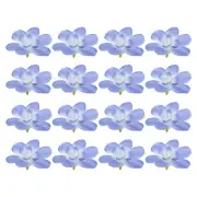 24Pcs Artificial Orchid Petals Faux Orchid Flower Head Fake Flowers, Blue