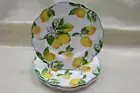 GRACE TEAWARE LEMON GARDEN FLORAL PORCELAIN SALAD/DESSERT PLATES - SET OF 4 -NEW
